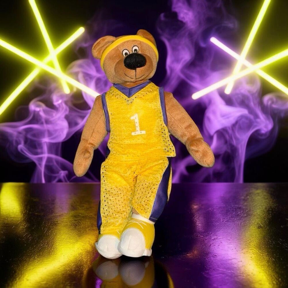 BJ Toy Company Basketball Bear Plush Lakers Yellow/Purple Colord Uniform Stuffed